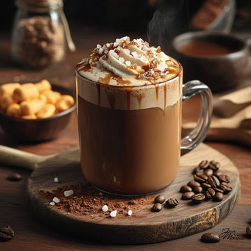 Willow & Bloom Sea Salt Caramel Mocha coffee with rich caramel and coffee flavor blend.